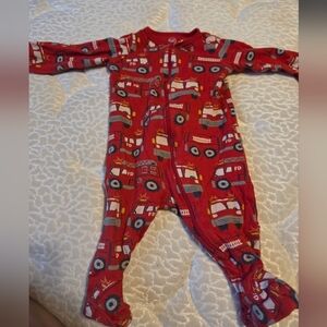 3-6 month Zip Up Sleeper Fire Trucks